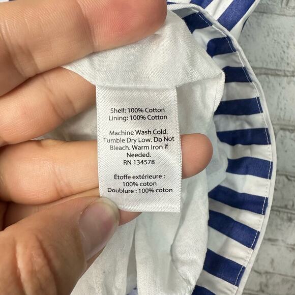 Vineyard Vines Dress Beachcomber Blue White Stripe Bow Shift Mini Cotton 0 - Picture 6 of 8